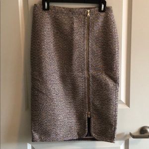 Jcrew Tall zip-front pencil skirt in sparkle tweed